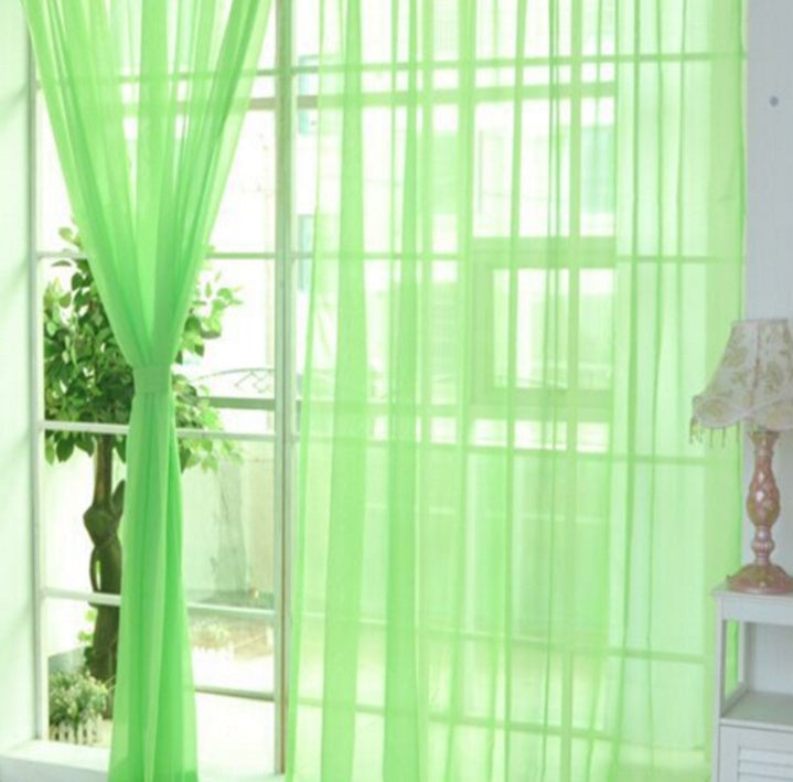 CModern Solid Tulle Sheer Curtains for Living Room