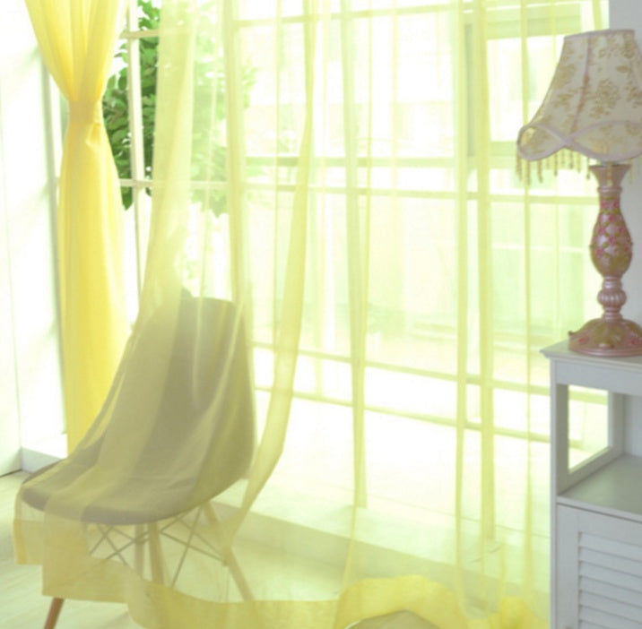 CModern Solid Tulle Sheer Curtains for Living Room