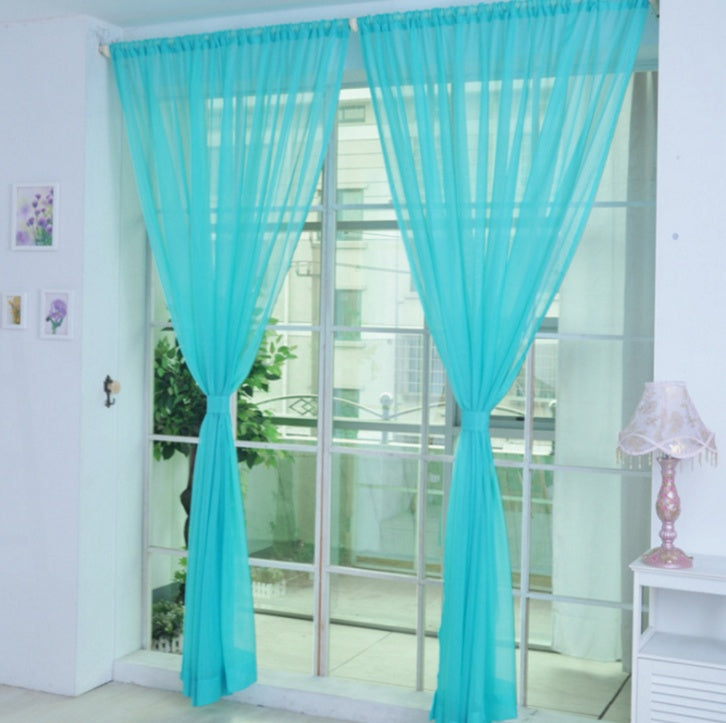CModern Solid Tulle Sheer Curtains for Living Room