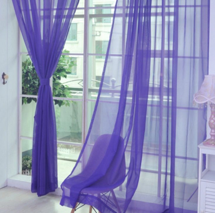 CModern Solid Tulle Sheer Curtains for Living Room