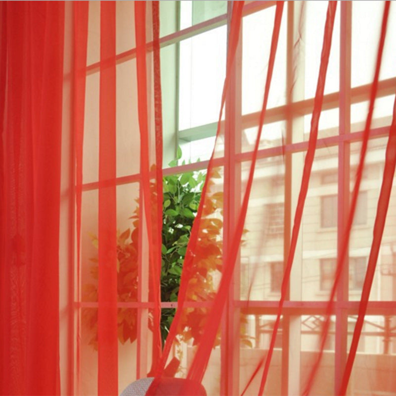 CModern Solid Tulle Sheer Curtains for Living Room