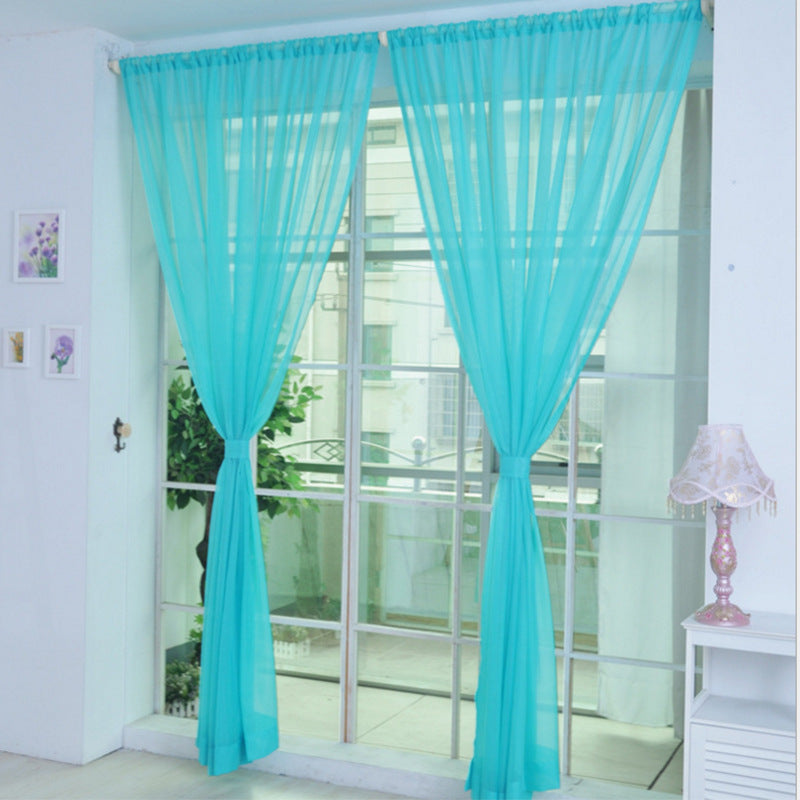 CModern Solid Tulle Sheer Curtains for Living Room