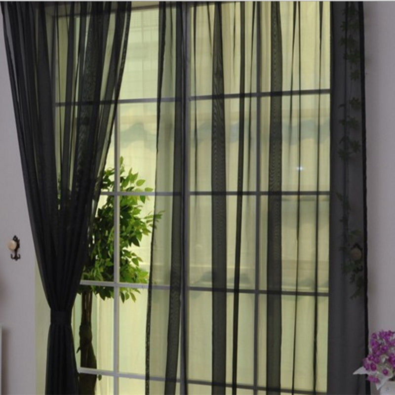 CModern Solid Tulle Sheer Curtains for Living Room
