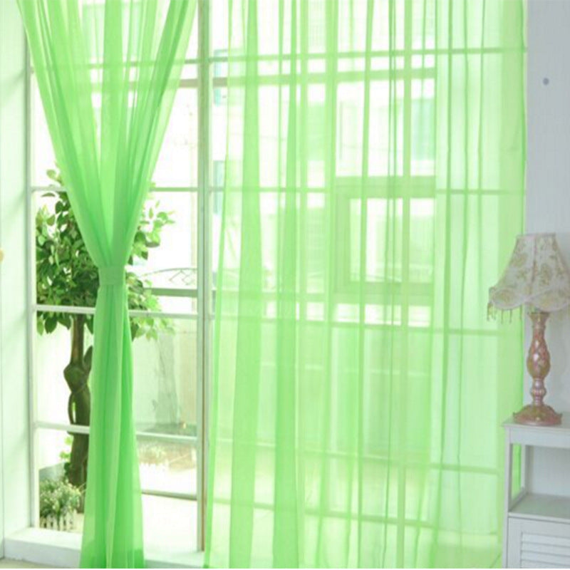CModern Solid Tulle Sheer Curtains for Living Room