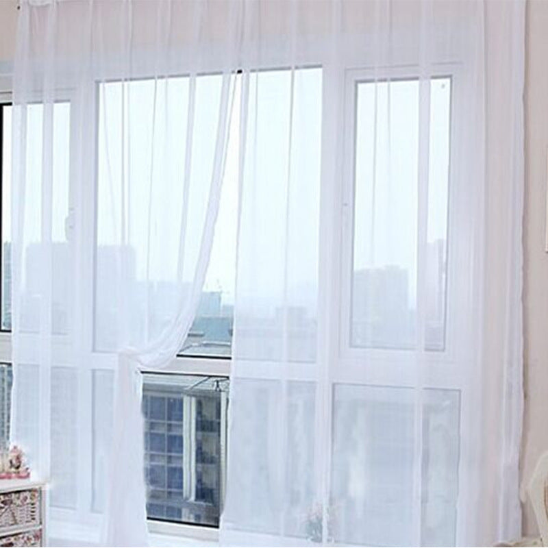 CModern Solid Tulle Sheer Curtains for Living Room