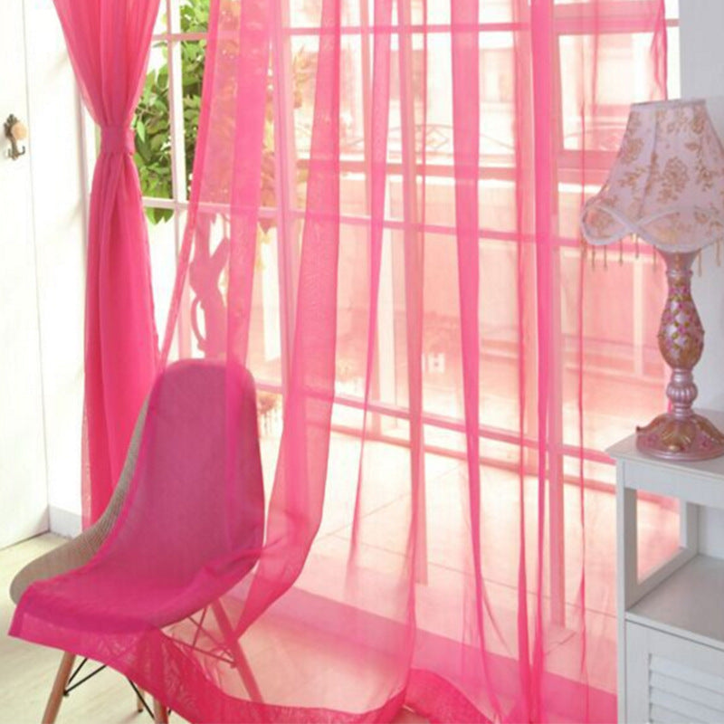 CModern Solid Tulle Sheer Curtains for Living Room