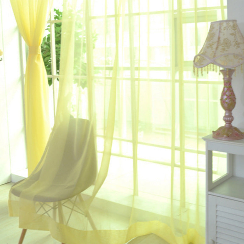 CModern Solid Tulle Sheer Curtains for Living Room