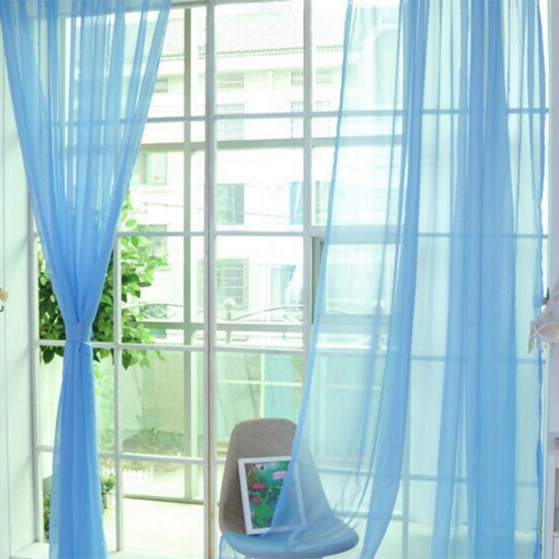 CModern Solid Tulle Sheer Curtains for Living Room
